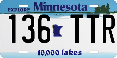 MN license plate 136TTR