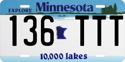 MN license plate 136TTT