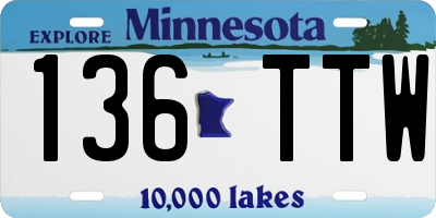 MN license plate 136TTW
