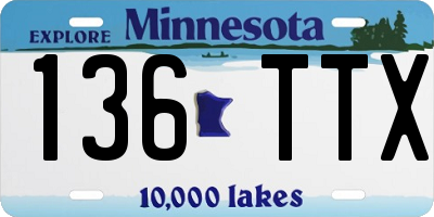 MN license plate 136TTX