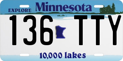 MN license plate 136TTY