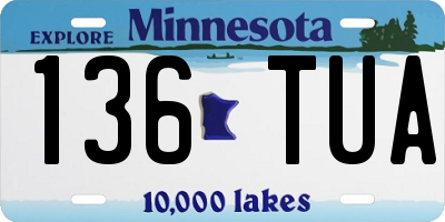 MN license plate 136TUA