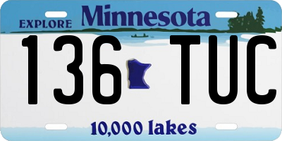 MN license plate 136TUC