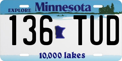 MN license plate 136TUD