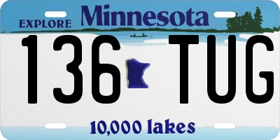 MN license plate 136TUG