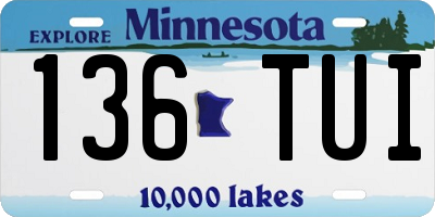 MN license plate 136TUI