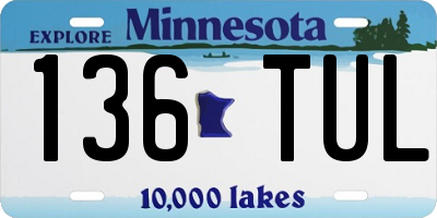 MN license plate 136TUL