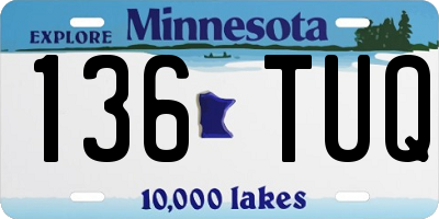 MN license plate 136TUQ