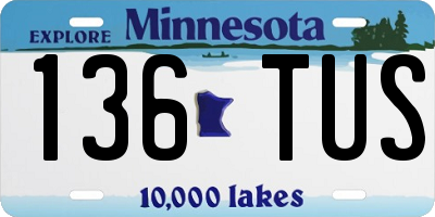 MN license plate 136TUS