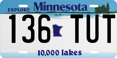 MN license plate 136TUT