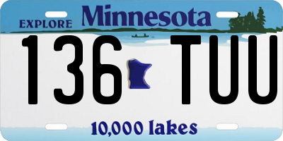 MN license plate 136TUU