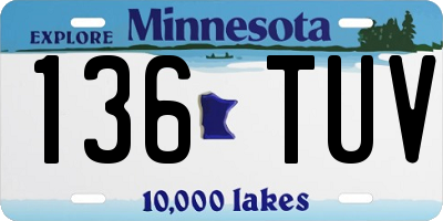MN license plate 136TUV