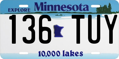 MN license plate 136TUY