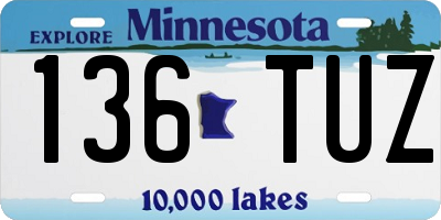 MN license plate 136TUZ