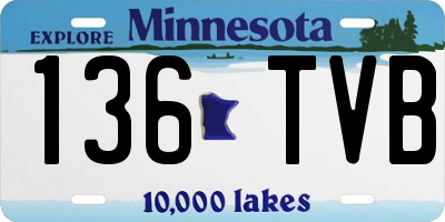 MN license plate 136TVB