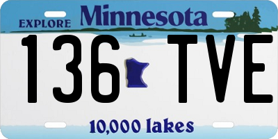 MN license plate 136TVE
