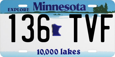 MN license plate 136TVF
