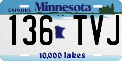 MN license plate 136TVJ