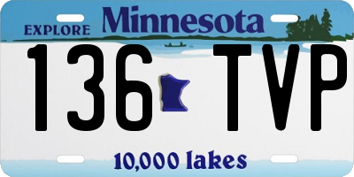 MN license plate 136TVP