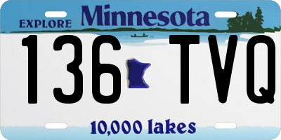 MN license plate 136TVQ