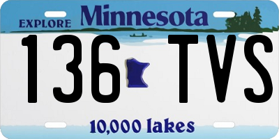 MN license plate 136TVS