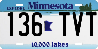 MN license plate 136TVT