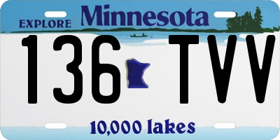 MN license plate 136TVV