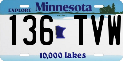 MN license plate 136TVW
