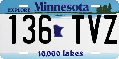MN license plate 136TVZ