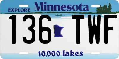 MN license plate 136TWF