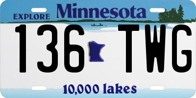 MN license plate 136TWG