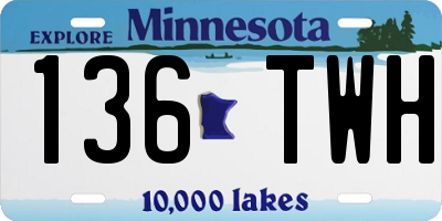 MN license plate 136TWH