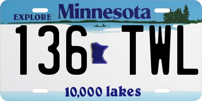 MN license plate 136TWL