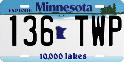 MN license plate 136TWP