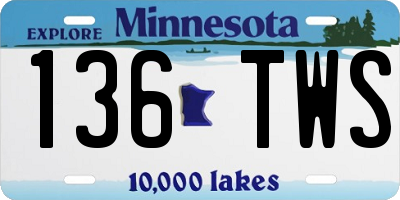 MN license plate 136TWS