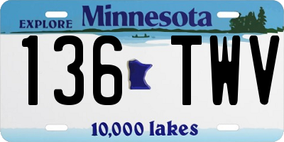 MN license plate 136TWV