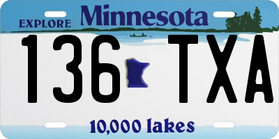 MN license plate 136TXA