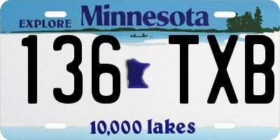 MN license plate 136TXB