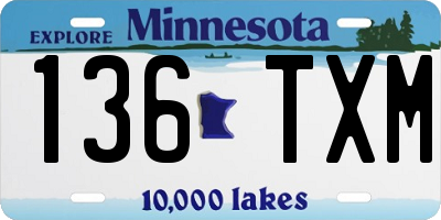 MN license plate 136TXM
