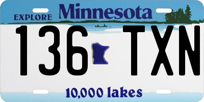 MN license plate 136TXN