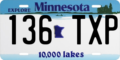 MN license plate 136TXP