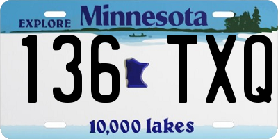 MN license plate 136TXQ