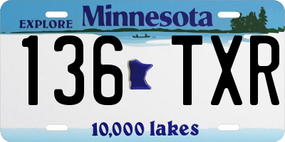 MN license plate 136TXR