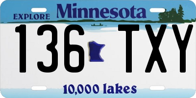 MN license plate 136TXY