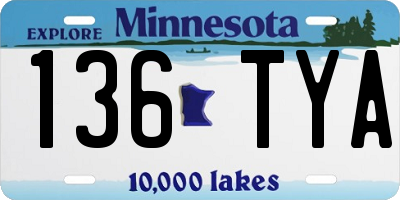 MN license plate 136TYA