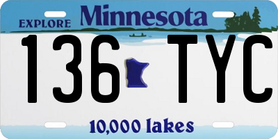 MN license plate 136TYC