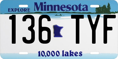 MN license plate 136TYF