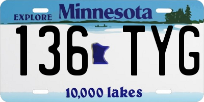MN license plate 136TYG