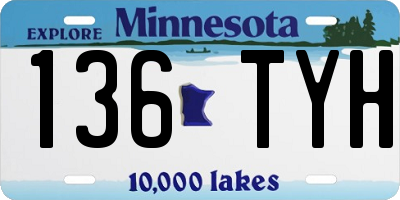 MN license plate 136TYH