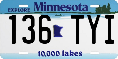 MN license plate 136TYI